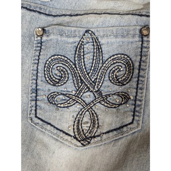 Lei Y2k Jeans sz 7 distressed as shown .Flare leg.see photos.Lightweight - Picture 4 of 11